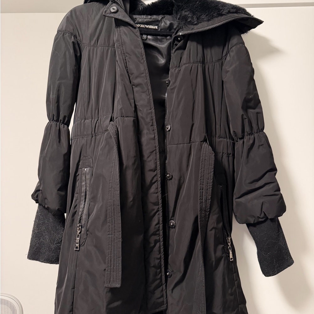 Emporio Armani Black Puffer long Jacket